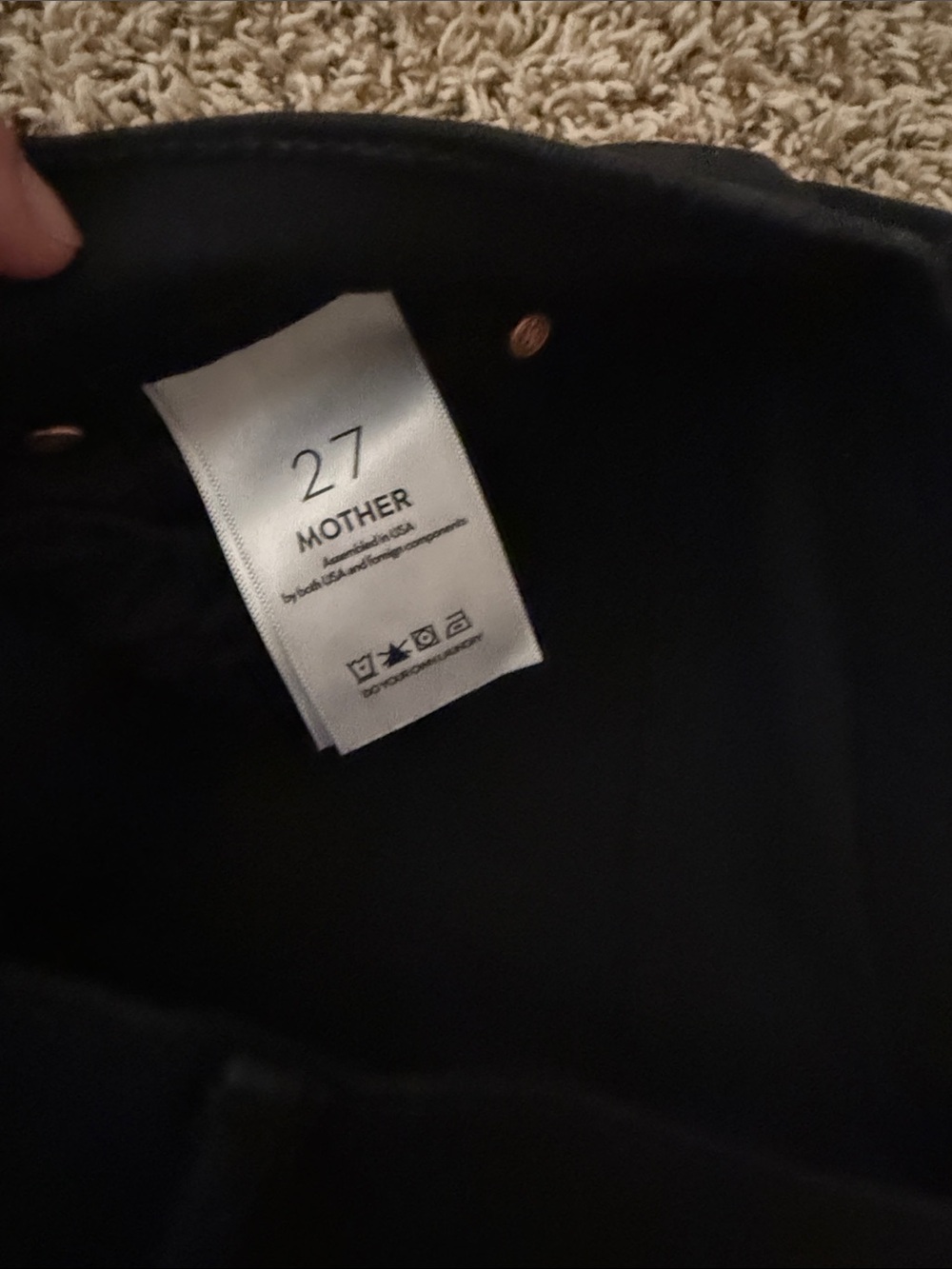 MOTHER Black High-Rise Jeans - Size 27 - Picture 2 of 4